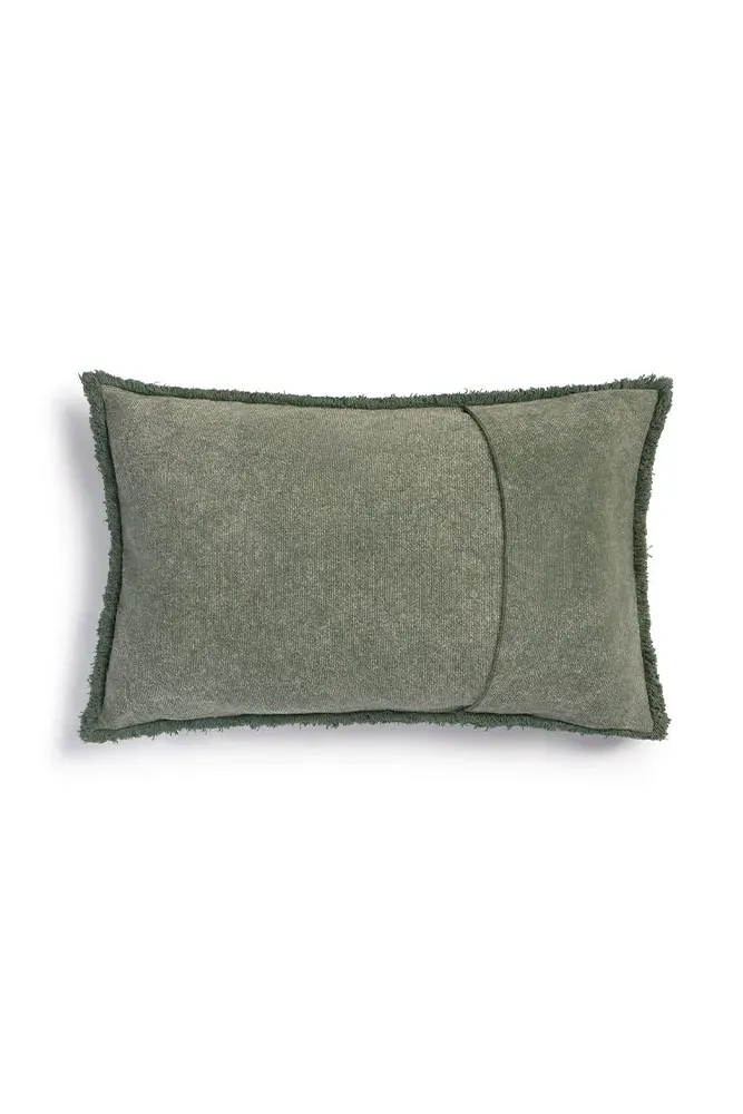 Stonewashed Rectangular Cushion - Duck Green, Cotton