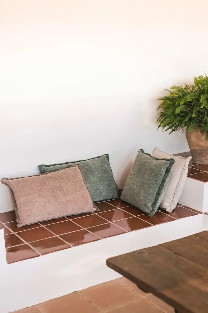 Stonewashed Rectangular Cushion - Soil Brown, Cotton