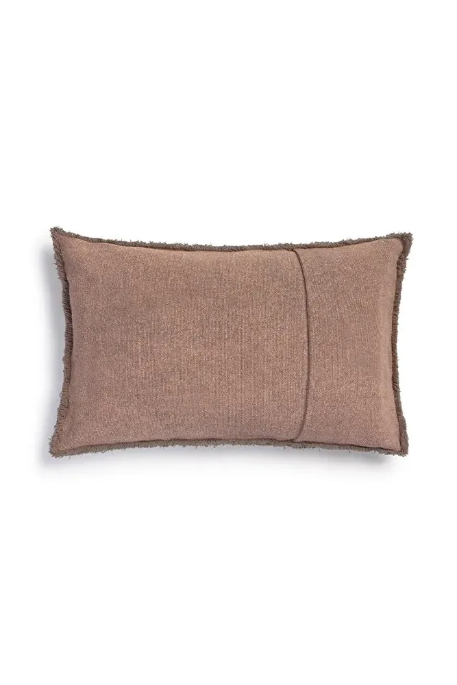 Stonewashed Rectangular Cushion - Soil Brown, Cotton
