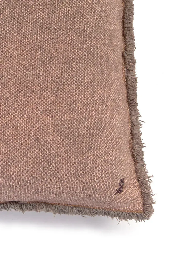 Stonewashed Rectangular Cushion - Soil Brown, Cotton