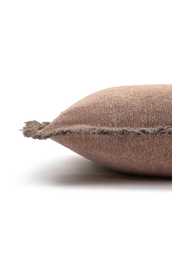 Stonewashed Rectangular Cushion - Soil Brown, Cotton