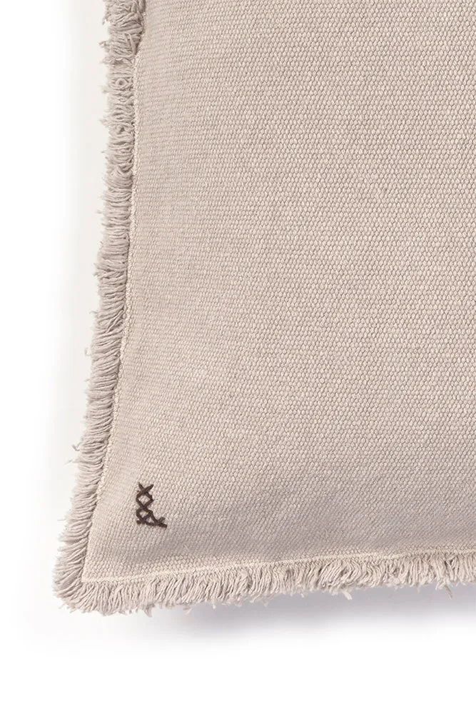 Stonewashed Square Cushion - New Grey, Cotton Canvas