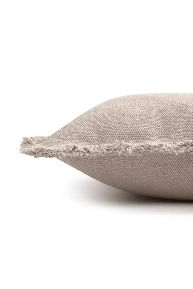 Stonewashed Square Cushion - New Grey, Cotton Canvas