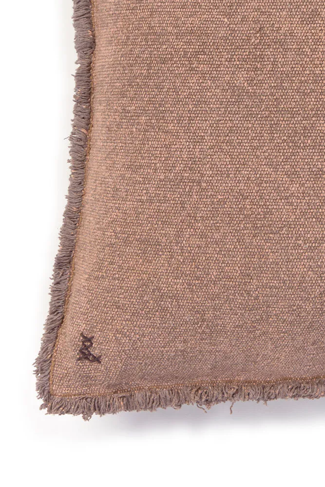 Stonewashed Square Cushion - Soil Brown, Cotton Canvas