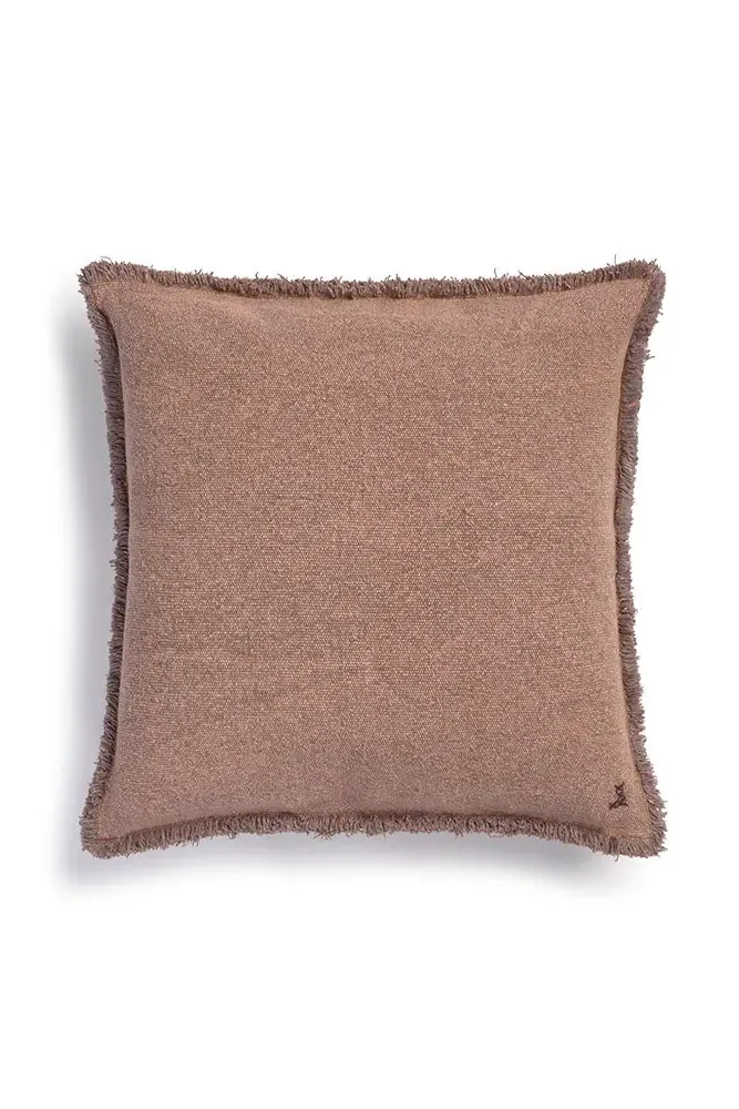 Stonewashed Square Cushion - Soil Brown, Cotton Canvas