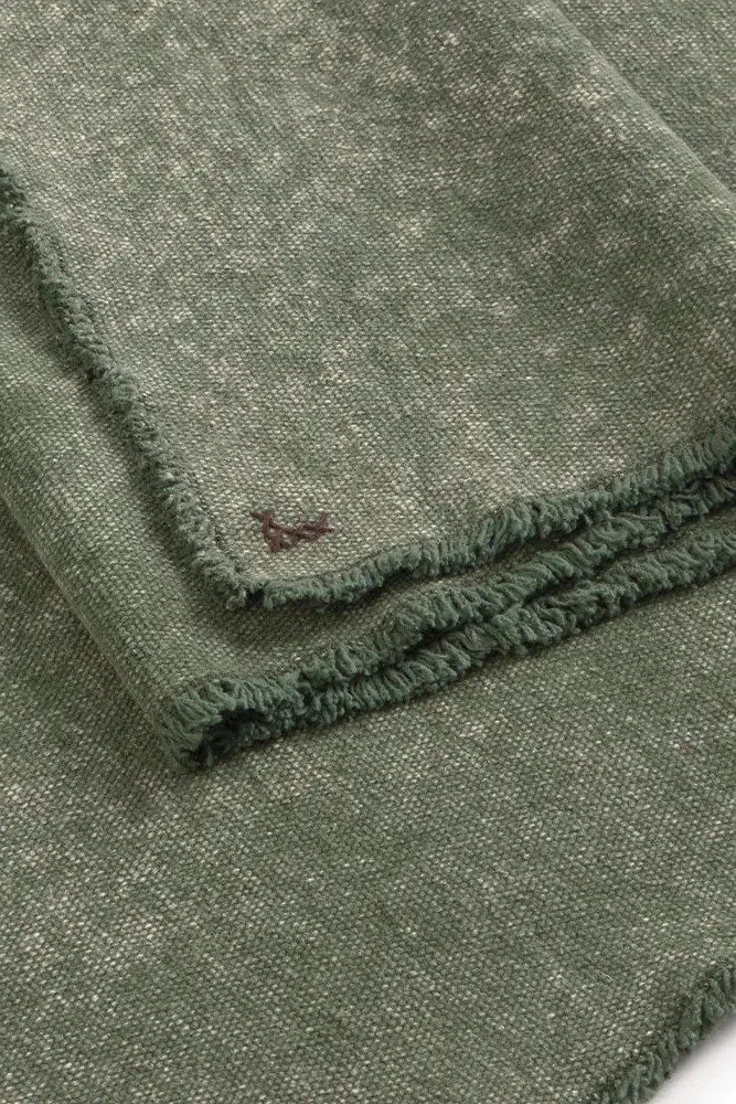 Stonewashed Table Runner - Duck Green