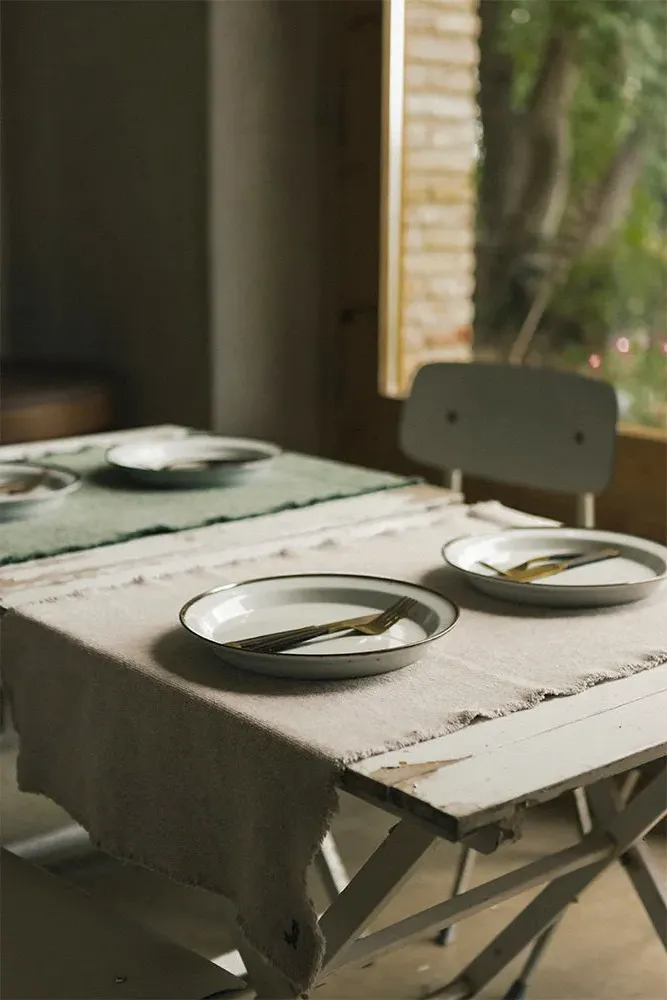 Stonewashed Table Runner - New Grey