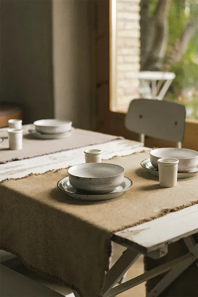 Stonewashed Table Runner - Ochre