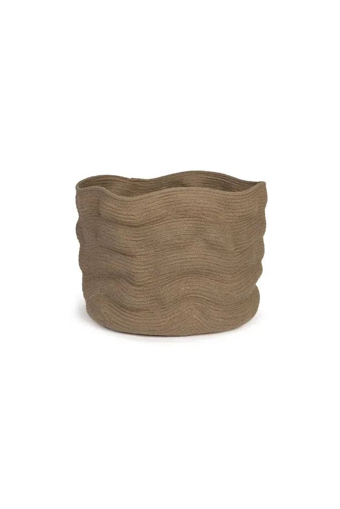 Stonewashed Tall Storage Basket - Soil Brown, Cotton Rope