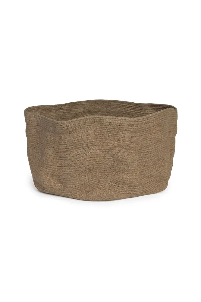 Stonewashed Wide Storage Basket - Soil Brown, Cotton Rope