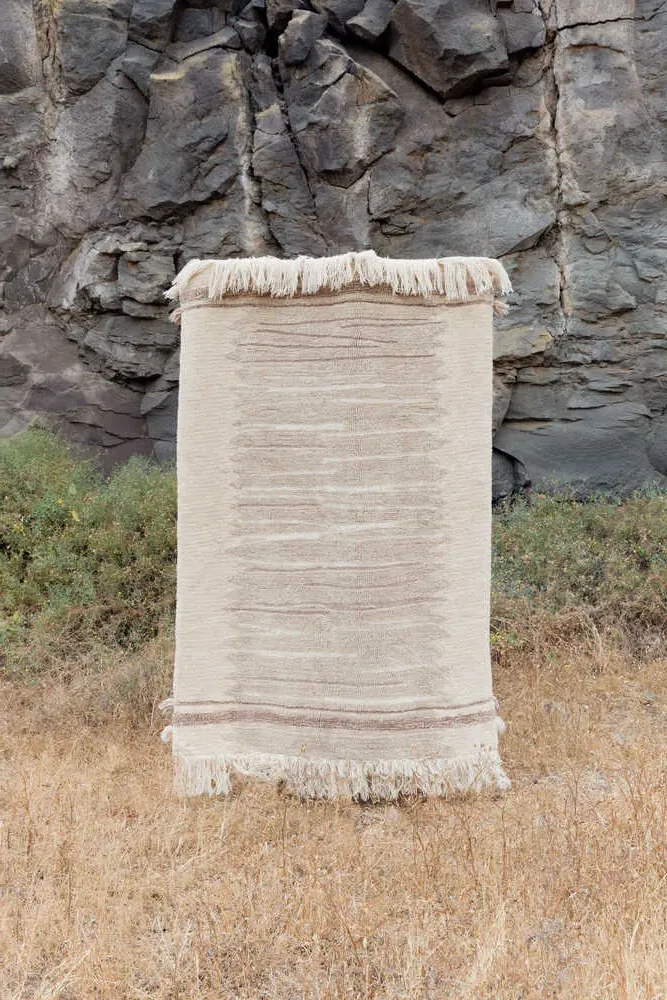 Sumak Seashell Area Rug - Beige, Wool