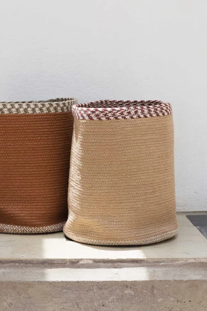 Susa Round Storage Basket - Taupe