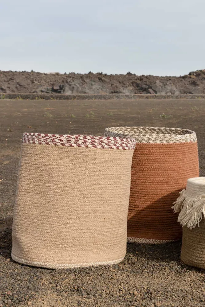 Susa Round Storage Basket - Taupe