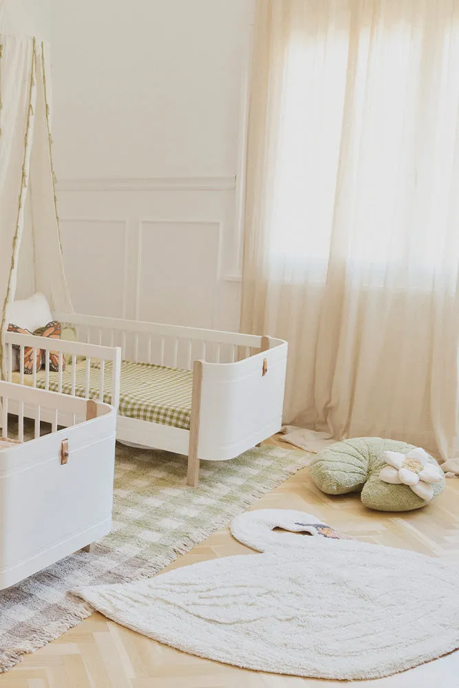 Swan Washable Rug 3'11" x 3'3" - White