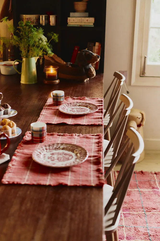 Tartan Placemats Set of 2 with Fringes