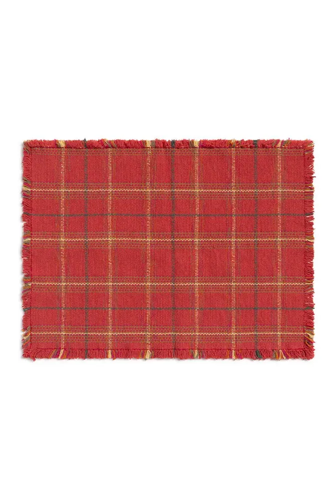 Tartan Placemats Set of 2 with Fringes image
