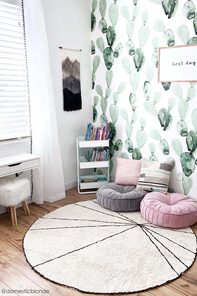 Trace Round Washable Rug - Beige