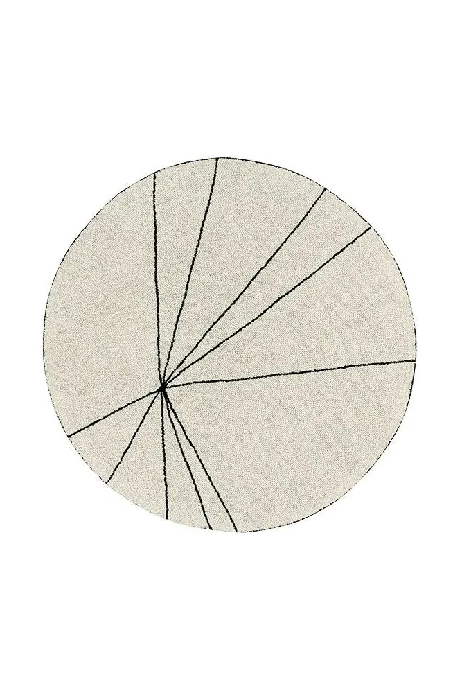 Trace Round Washable Rug - Beige image