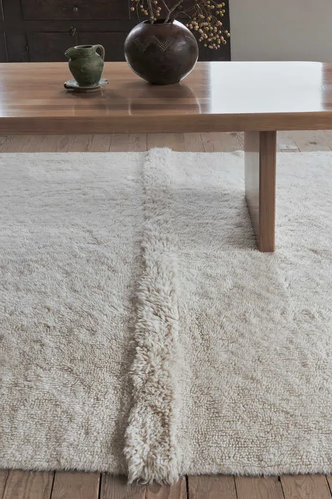 Tundra Area Rug - White, Wool