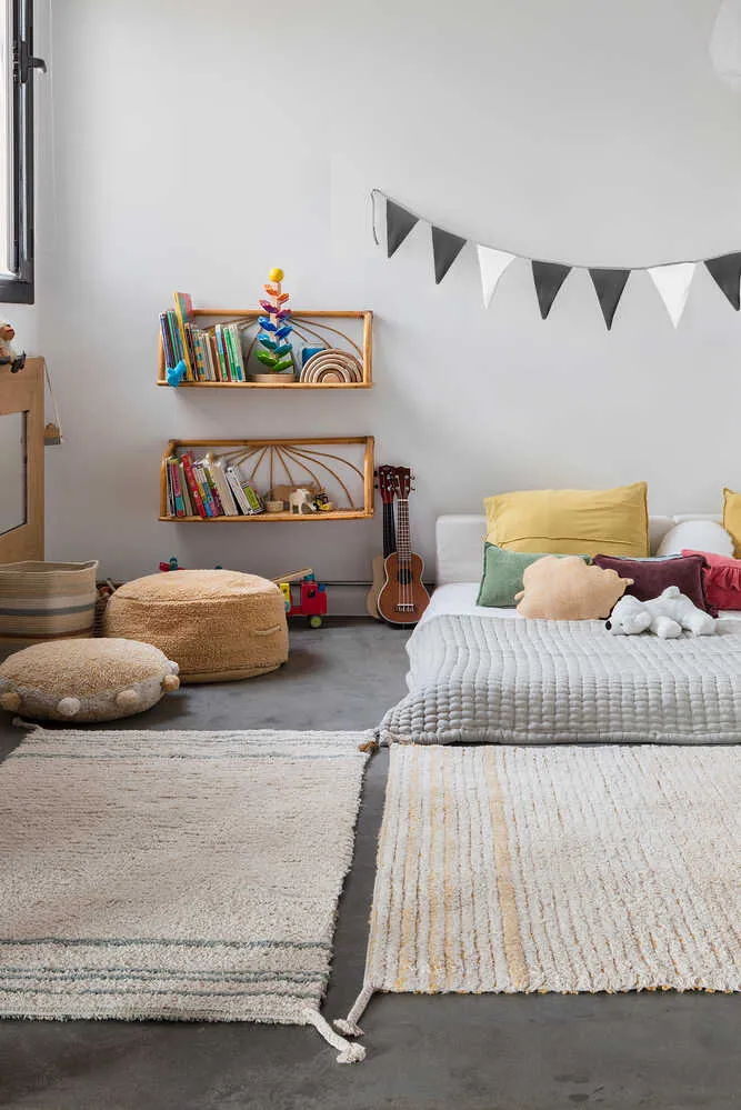 Twin Reversible Washable Rug - Vintage Blue