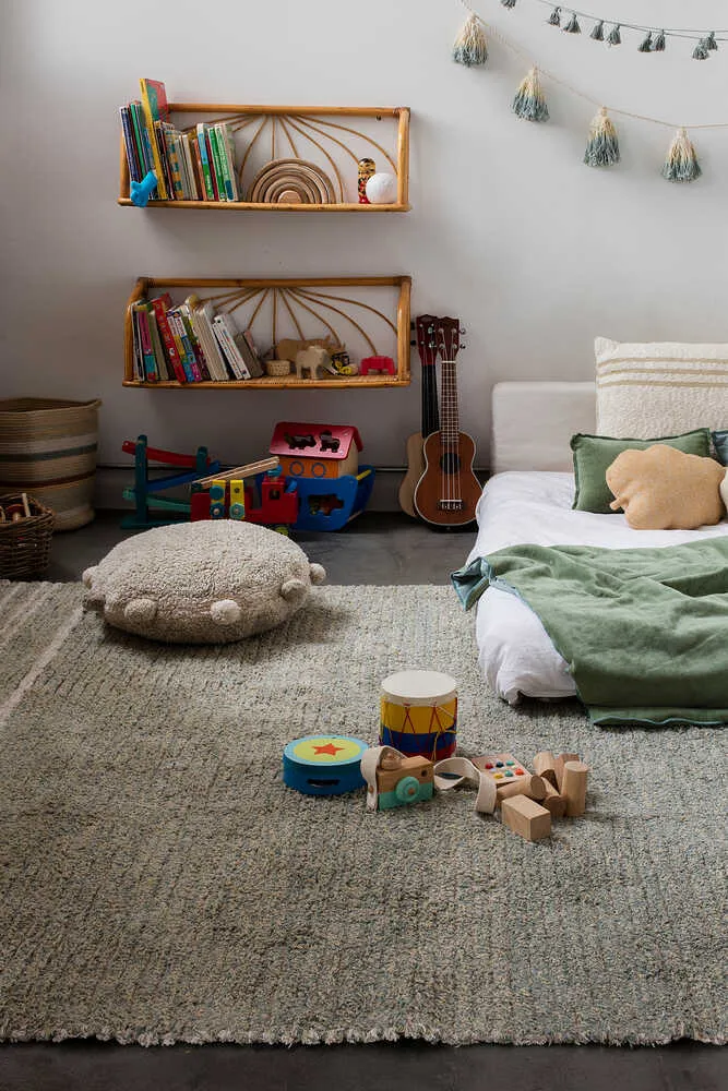 Twin Reversible Washable Rug - Vintage Blue