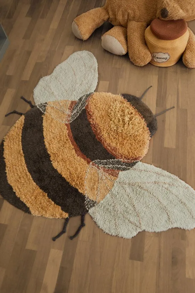 Washable Cotton Rug Bee 3' 9" X 5" - Honey, Grey