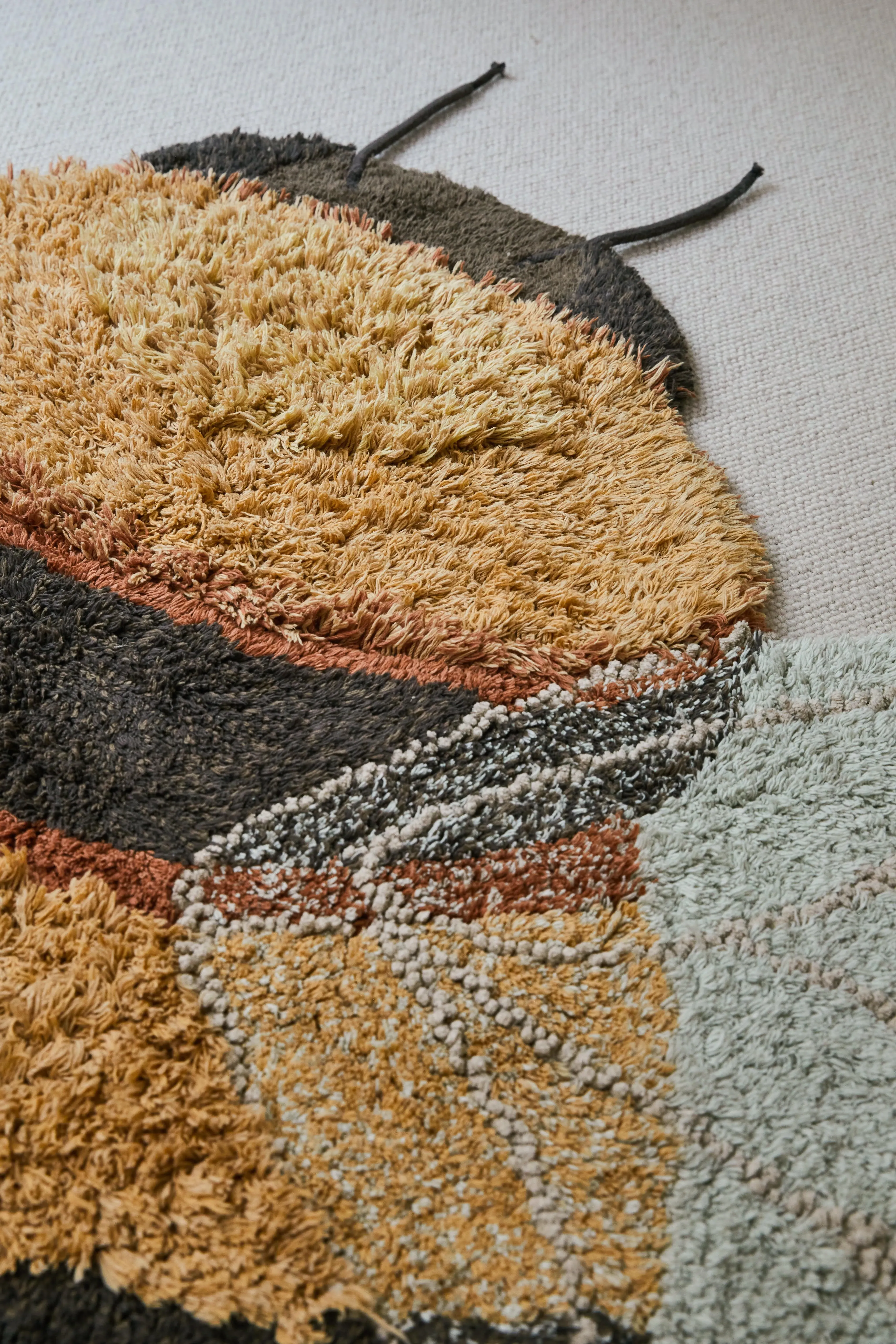 Washable Cotton Rug Bee 3' 9" X 5" - Honey, Grey