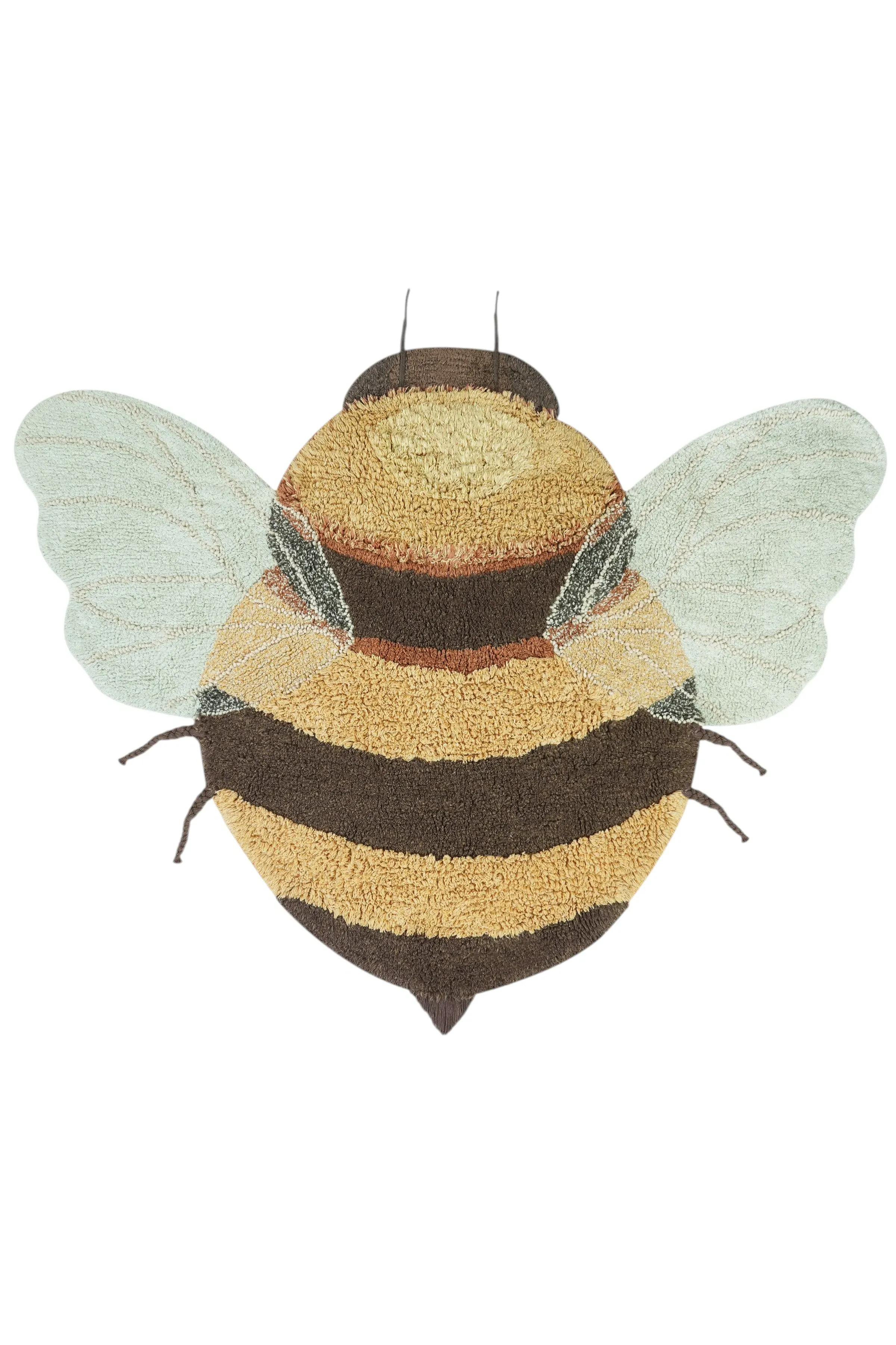 Washable Cotton Rug Bee 3' 9" X 5" - Honey, Grey image
