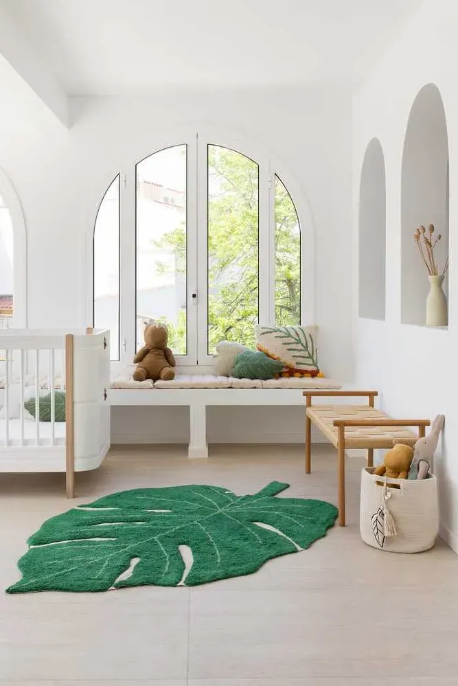 Washable Monstera Leaf Rug 5' x 11"
