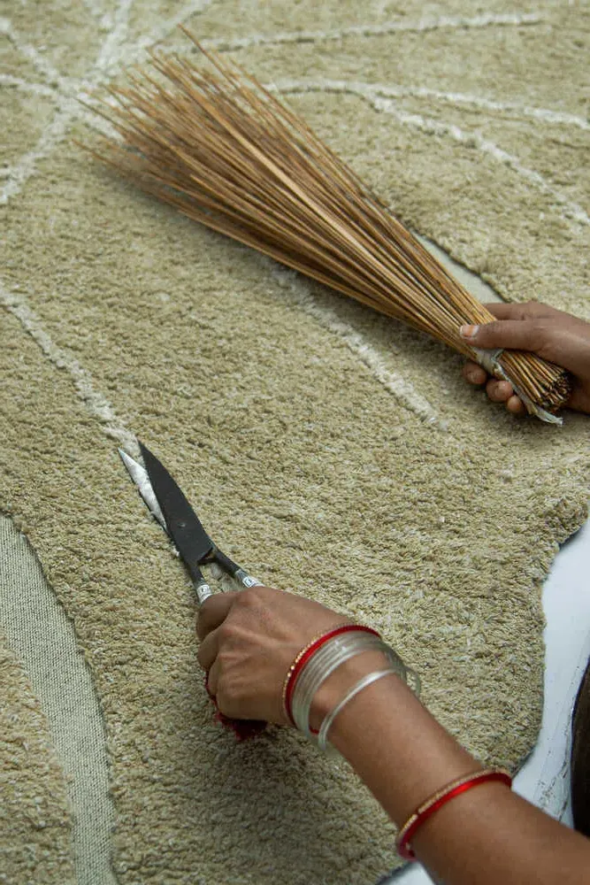 Washable Monstera Rug 4' x 5'11" - Olive