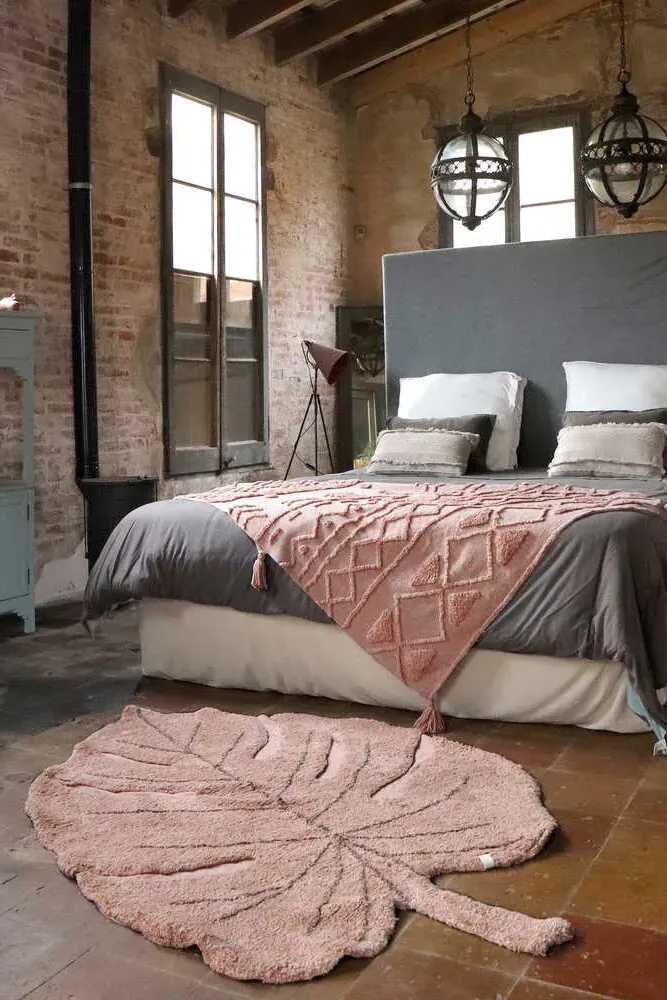 Washable Monstera Rug 4' x 5'11" - Vintage Nude