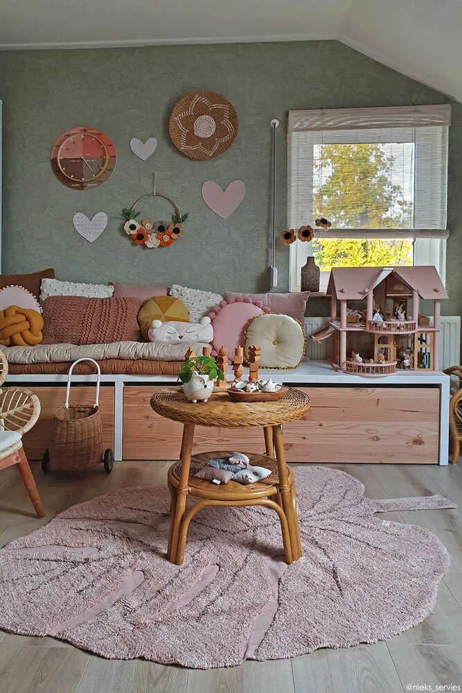 Washable Monstera Rug 4' x 5'11" - Vintage Nude