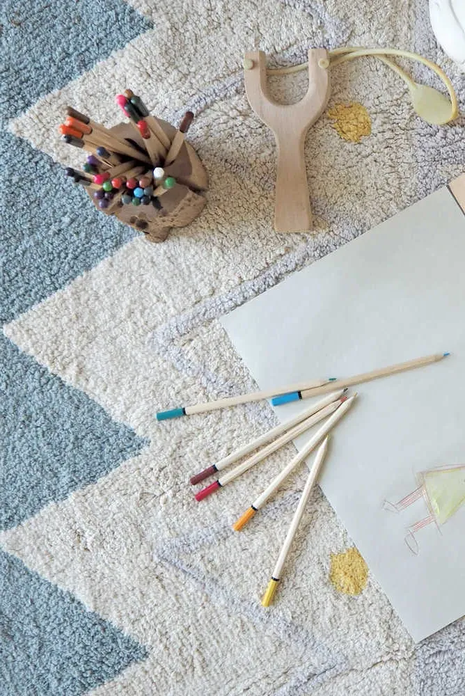 Washable Rug Azteca - Blue