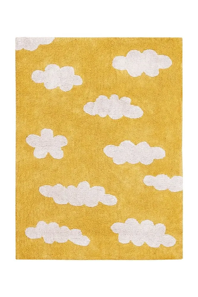 Washable Rug Clouds - Mustard