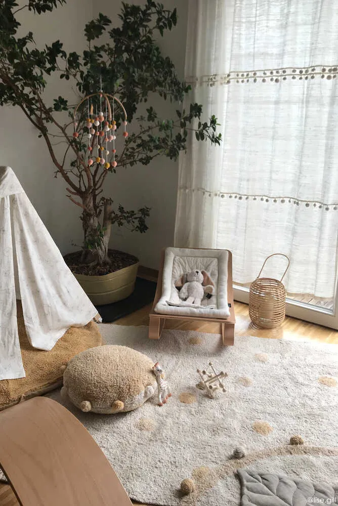 Washable Rug Hippy Dots Natural - Honey