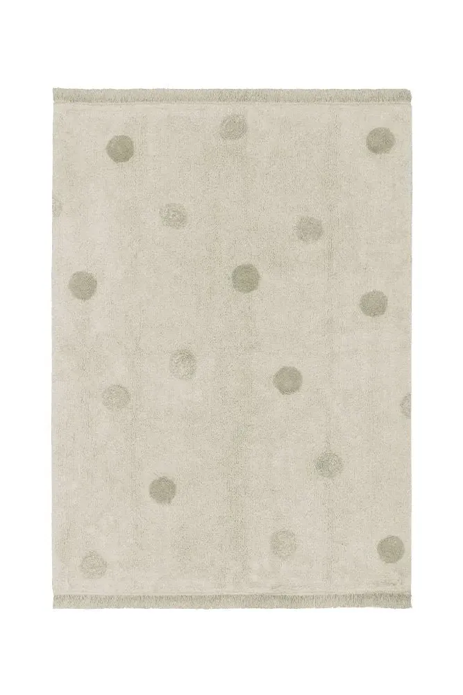 Washable Rug Hippy Dots Natural - Olive