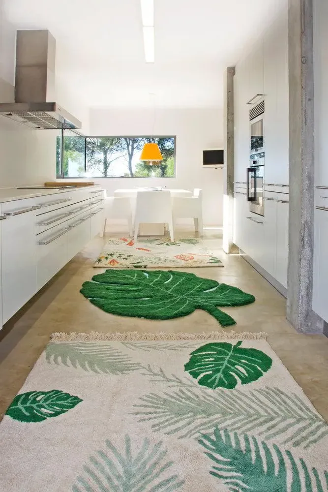 Washable Rug Tropical - Green