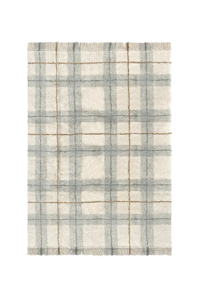 Washable Tartan Rug - Blue Sage, Cotton