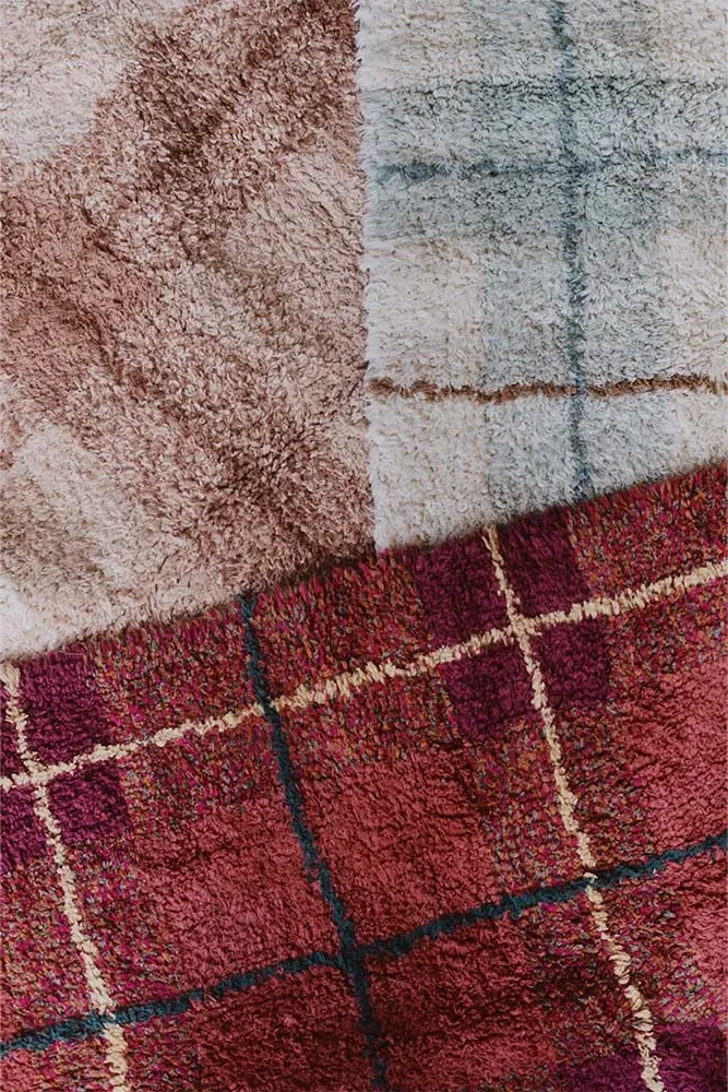 Washable Tartan Rug - Rose, Cotton