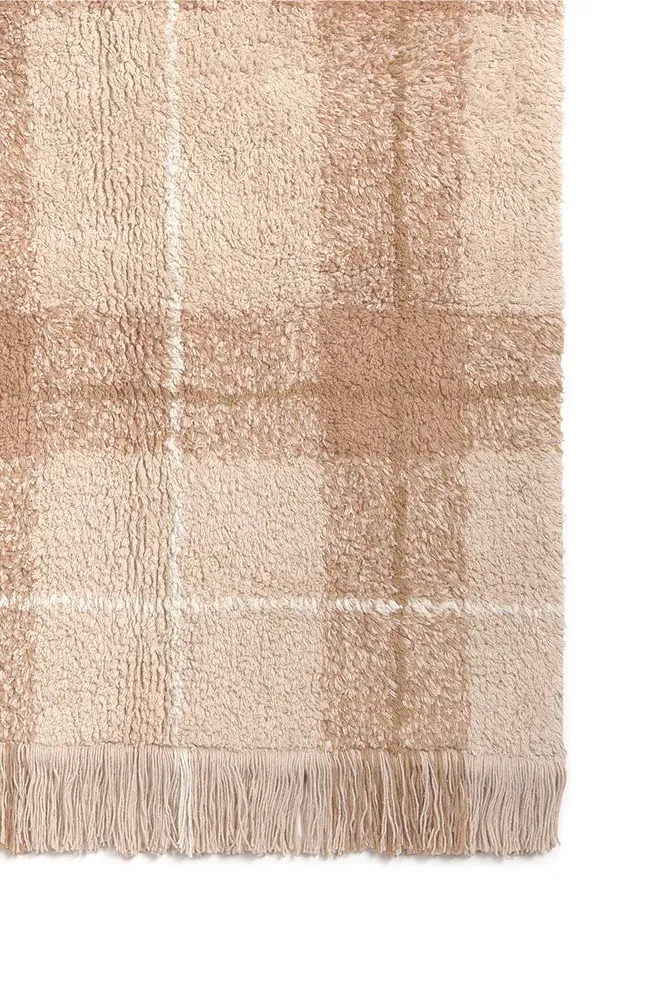 Washable Tartan Rug - Rose, Cotton