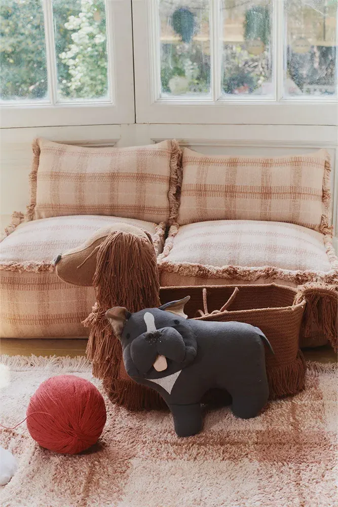 Washable Tartan Rug - Rose, Cotton