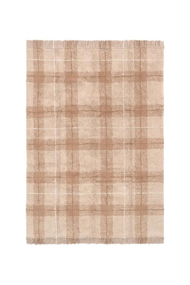 Washable Tartan Rug - Rose, Cotton