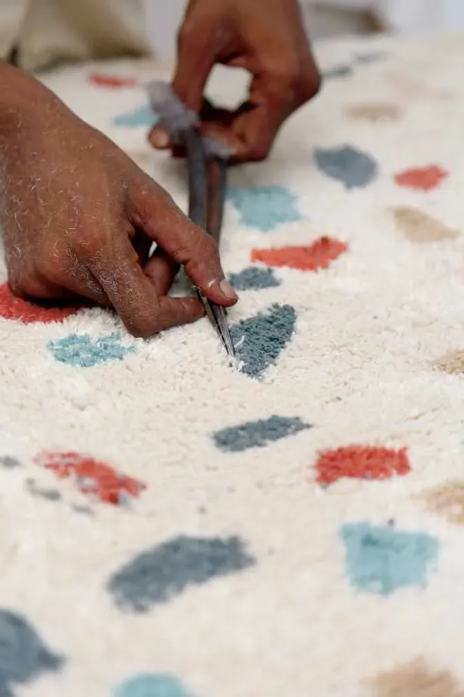 Washable Terrazzo Marble Rug - Multi-Color, Cotton