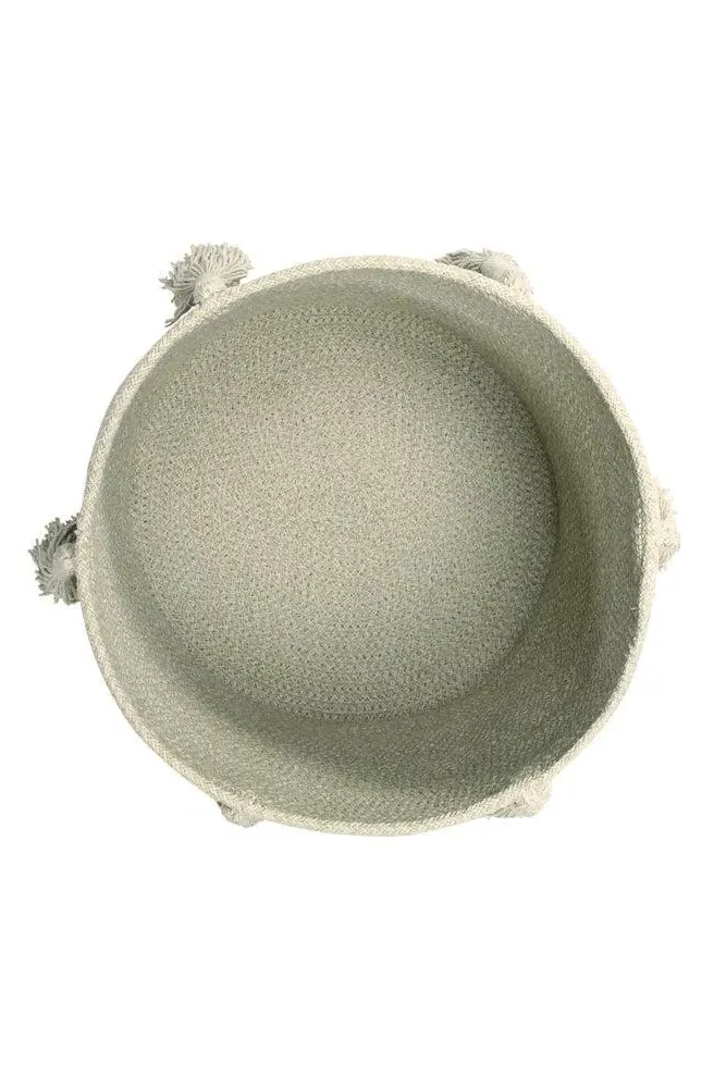 Woody Round Basket - Olive, Cotton