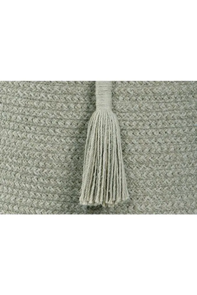 Woody Round Basket - Olive, Cotton