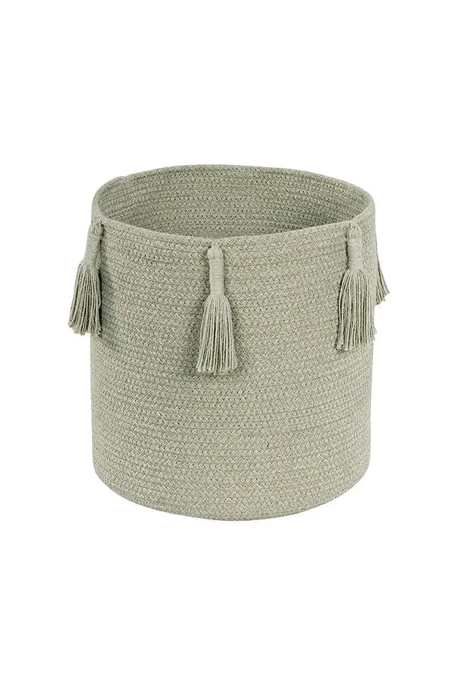 Woody Round Basket - Olive, Cotton image