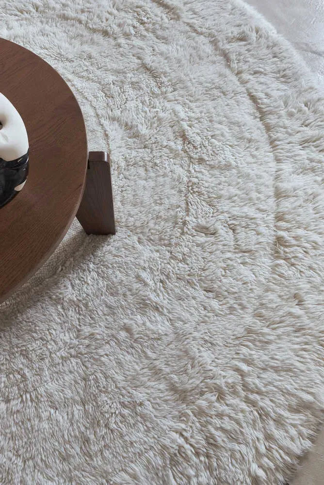 Woolable Arctic Circle Round Rug - Sheep White