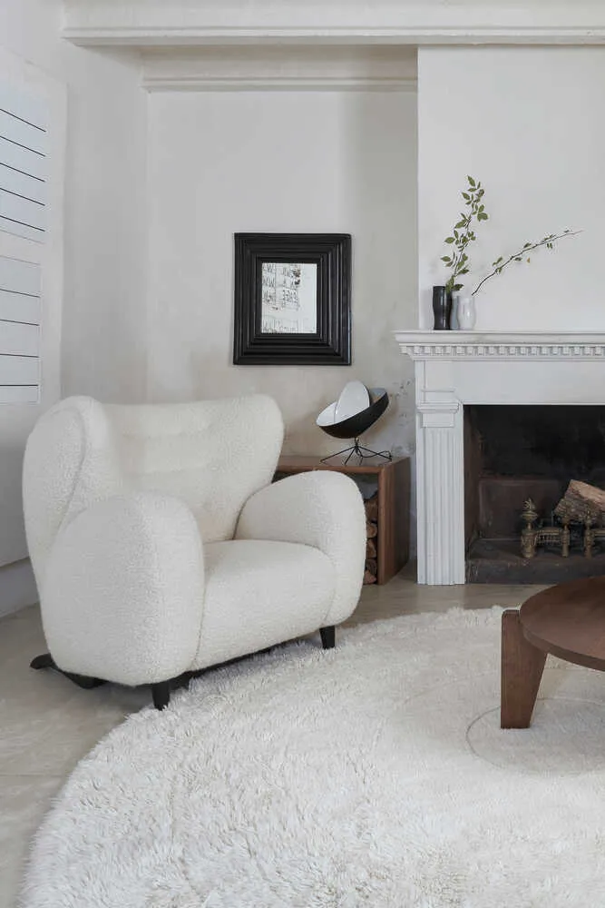 Woolable Arctic Circle Round Rug - Sheep White