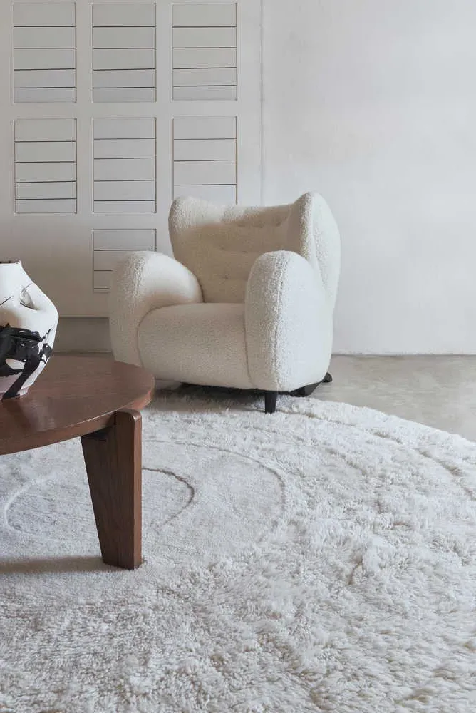 Woolable Arctic Circle Round Rug - Sheep White