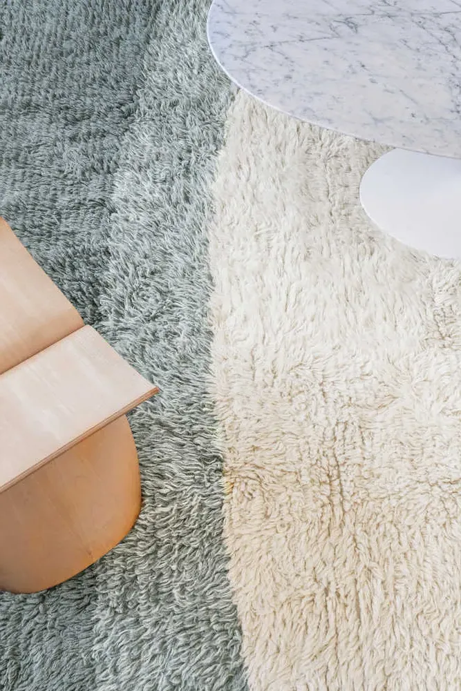 Woolable Into The Blue Shag Rug - Blue, Wool